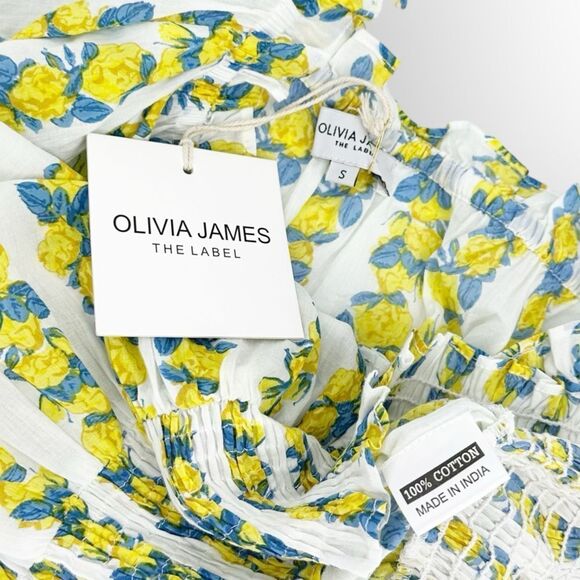 Olivia James Gia Top NWT Provence Stripe- blue and yellow on white cotton-size S - Picture 4 of 7